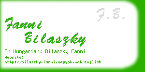 fanni bilaszky business card